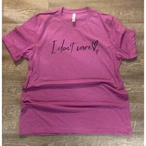 I Don't Care Graphic T-Shirt Crew Neck‎ Short Sleeve Casual Top NEW XL
